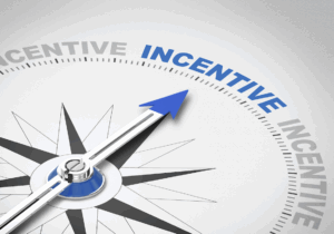 Compass pointing to incentives