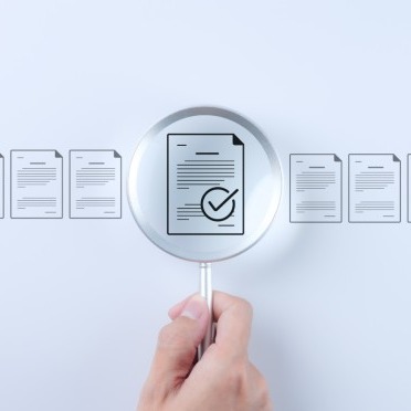 Magnifying glass finding the right information