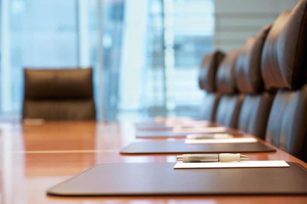 Conference table in a boardroom
